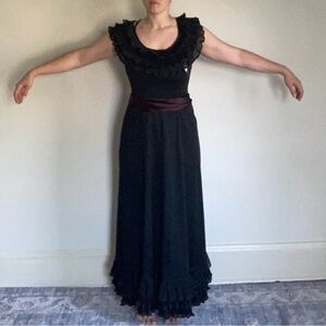 Vintage Jack Hartley Miami Dress Black and Purple ruffles size 13/14